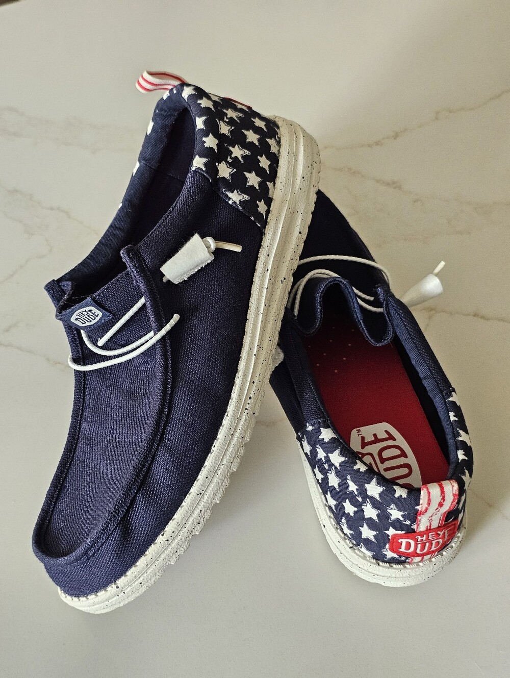 Hey Dude Wally Funk Americana Stars Navy Blazer Men’s Size 12